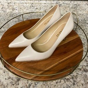 Coach waverly beadchain leather pumps
